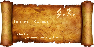 Gerner Kozma névjegykártya
